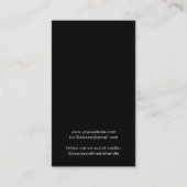 シックなスクリプトイヤリングブラックジュエリーディスプレイカード 名刺 (裏面)