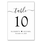 シックなスクリプトウェディングレセプション テーブルナンバー (正面)