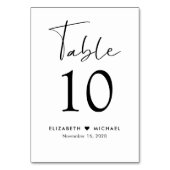 シックなスクリプトウェディングレセプション テーブルナンバー (裏面)