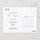 シックなスクリプトウェディング日付2フォトコラージュを保存 ポストカード (裏面)