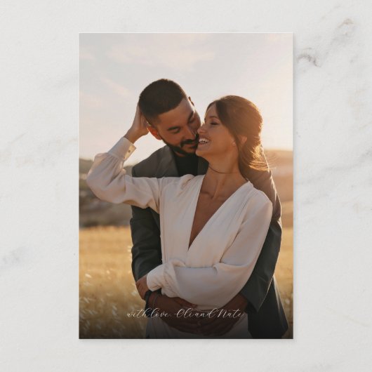 シックなスクリプトウェディングrsvpとエンクロージャカード エンクロージャーカード (裏面)