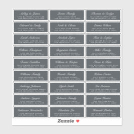 シックなスクリプトオフブラック結婚のゲスト住所 シール