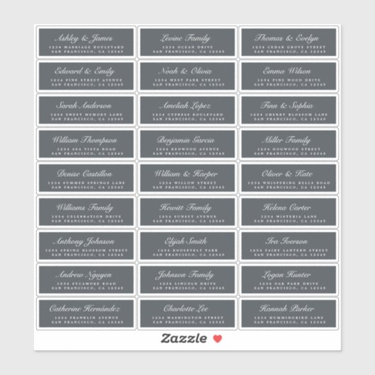 シックなスクリプトオフブラック結婚のゲスト住所 シール (シート)