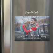 シックなスクリプトオーバーレイ磁気クリスマスフォトカード