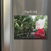 シックなスクリプトオーバーレイ磁気ホリデーフォトカード