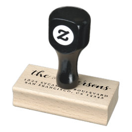 シックなスクリプトカリグラフィファミリー名差出人住所 ラバースタンプ