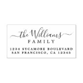 シックなスクリプトカリグラフィファミリー名差出人住所 ラバースタンプ (インプリント)