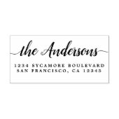 シックなスクリプトカリグラフィファミリー名差出人住所 ラバースタンプ (インプリント)