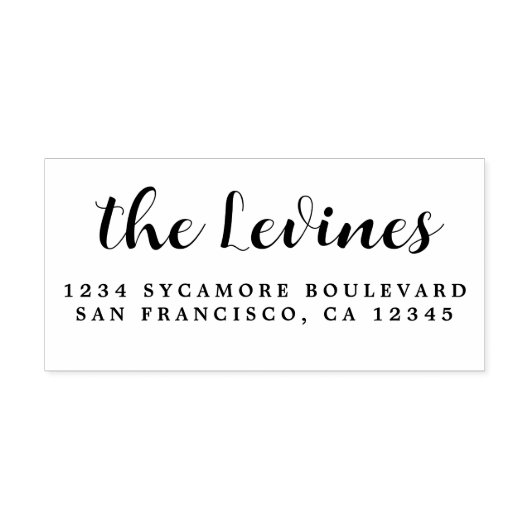 シックなスクリプトカリグラフィファミリー名差出人住所 ラバースタンプ (インプリント)