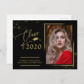 シックなスクリプトグラード発表フェスティバル金ゴールドグリッター ポストカード (正面/裏面)