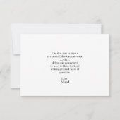 シックなスクリプトサンキューユー白黒Mortarboard サンキューカード (裏面)