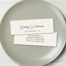 シックなスクリプトスタッドフープイヤリングクリームディスプレイカード スキニー名刺