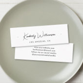 シックなスクリプトスタッドフープイヤリングディスプレイカード スキニー名刺