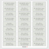 シックなスクリプトセージグリーンゲスト住所 シール (シート)