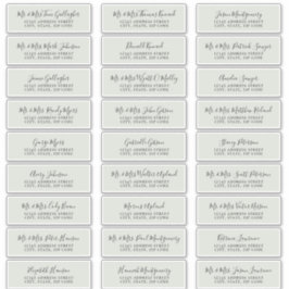 シックなスクリプトセージグリーンゲスト住所 シール