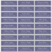 シックなスクリプトネイビー結婚ブルーズゲスト住所 シール (正面)