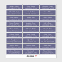 シックなスクリプトネイビー結婚ブルーズゲスト住所 シール