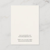 シックなスクリプトネックレスクリームジュエリーディスプレイカード 名刺 (裏面)