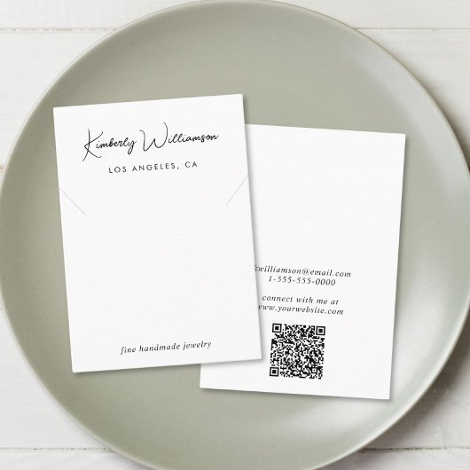 シックなスクリプトネックレスジュエリーディスプレイカード 名刺