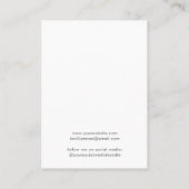 シックなスクリプトネックレスディスプレイカード 名刺 (裏面)