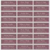 シックなスクリプトバーグンディ結婚のゲスト住所 シール (正面)