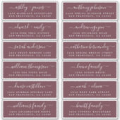 シックなスクリプトバーグンディ結婚のゲスト住所 シール (正面)