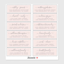 シックなスクリプトピンク結婚ズゲスト住所 シール