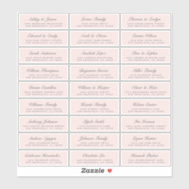 シックなスクリプトピンク結婚ズゲスト住所 シール