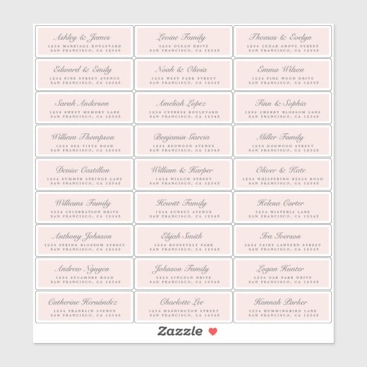 シックなスクリプトピンク結婚ズゲスト住所 シール (シート)