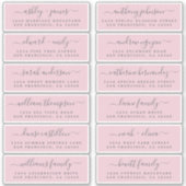 シックなスクリプトピンク結婚ズゲスト住所 シール (正面)