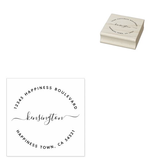 シックなスクリプトファミリ名差出人住所 ラバースタンプ (押印)