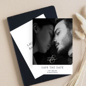 シックなスクリプトフォトウェディング日付を保存 シーズンカード