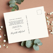 シックなスクリプトフォトオーバーレイクリーム婚約 案内ポストカード