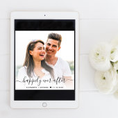 シックなスクリプトフォトオーバーレイダスティーブルー結婚ズ 招待状