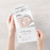 シックなスクリプトフォトオーバーレイ結婚ズ オールインワン招待状 (貼ってはがせる)