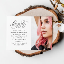 シックなスクリプトフォトグラディション磁気招待状