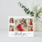 シックなスクリプトフォトバジェット結婚ズのサンキューカード (スタンド正面)