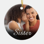 シックなスクリプトフォトピガーリーックシスター定義 セラミックオーナメント (正面)