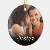 シックなスクリプトフォトピガーリーックシスター定義 セラミックオーナメント (左)