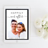 シックなスクリプトフォト結婚ズ 招待状