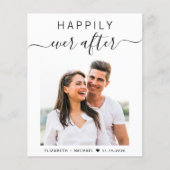 シックなスクリプトフォト結婚式招待状 (正面)