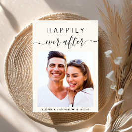 シックなスクリプトフォトQRコードすべてワンクリーム結婚ズ 招待状