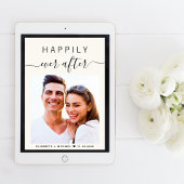 シックなスクリプトフォトQRコードすべてワンクリーム結婚ズ 招待状