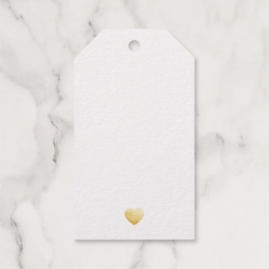 シックなスクリプトフォント私はあなたを愛しているのでことわざ金ゴールド ギフトタグ (裏面)