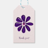 シックなスクリプトフォント – ありがとう！ – 紫の花 ギフトタグ (正面)