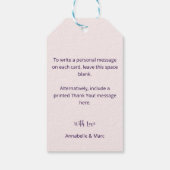 シックなスクリプトフォント – ありがとう！ – 紫の花 ギフトタグ (裏面)