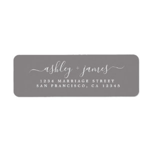 シックなスクリプトフランネルグ結婚レイ差出人住所 ラベル