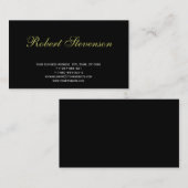 シックなスクリプトブラックインテリアデザイナー名刺 名刺 (正面/裏面)