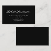 シックなスクリプトブラックビスタイリッシュジネスカード 名刺 (正面/裏面)