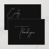シックなスクリプトブラックブライダルシャワーサンキューカード サンキューカード (正面/裏面)